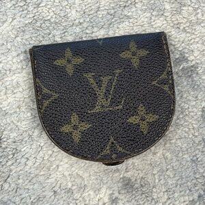 Vintage Louis Vuitton Porte Monnaie Cubetto Brown Monogram Coin Case Rounded